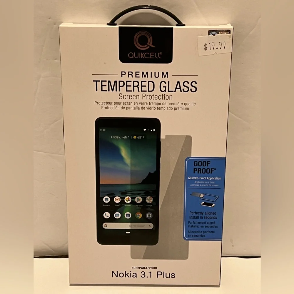 Quikcell Premium Tempered Glass Screen Protector for Nokia 3.1 Plus New